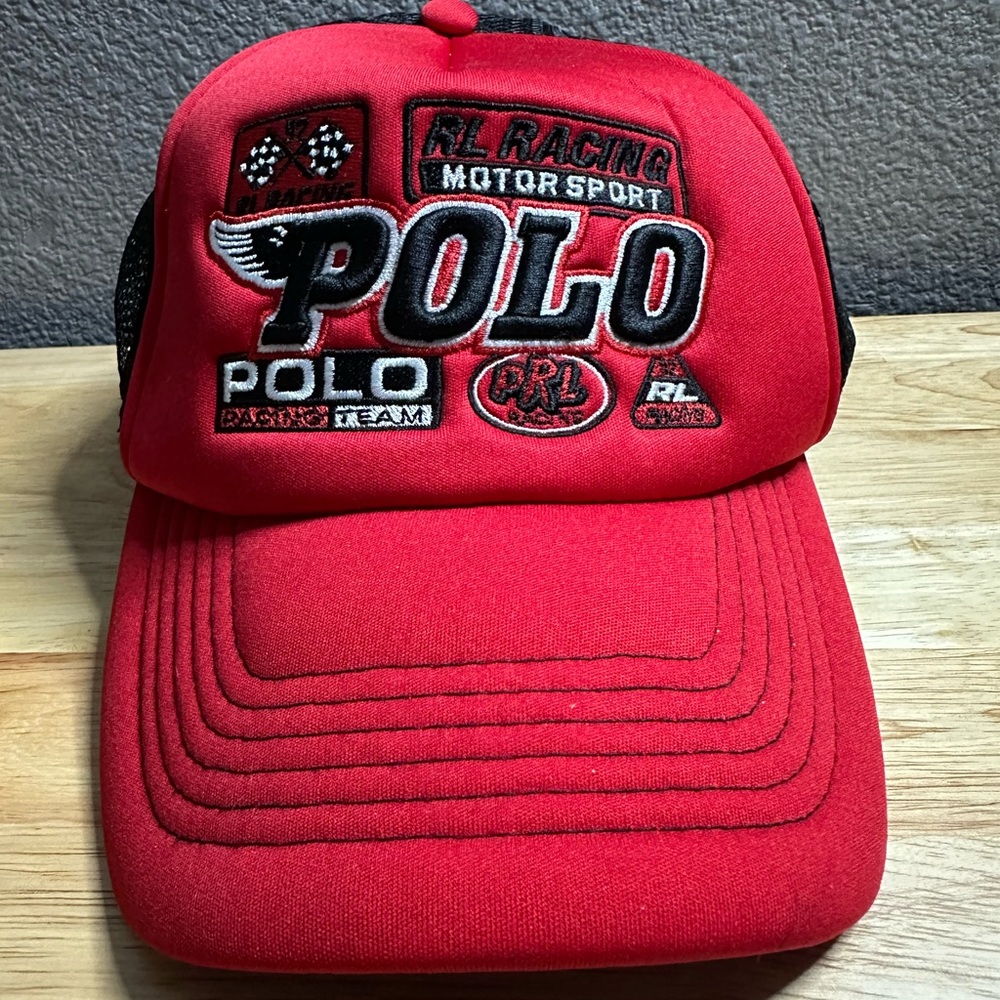 Polo by Ralph Lauren Red Racing Cap ball cap adjustable SnapBack new without tag